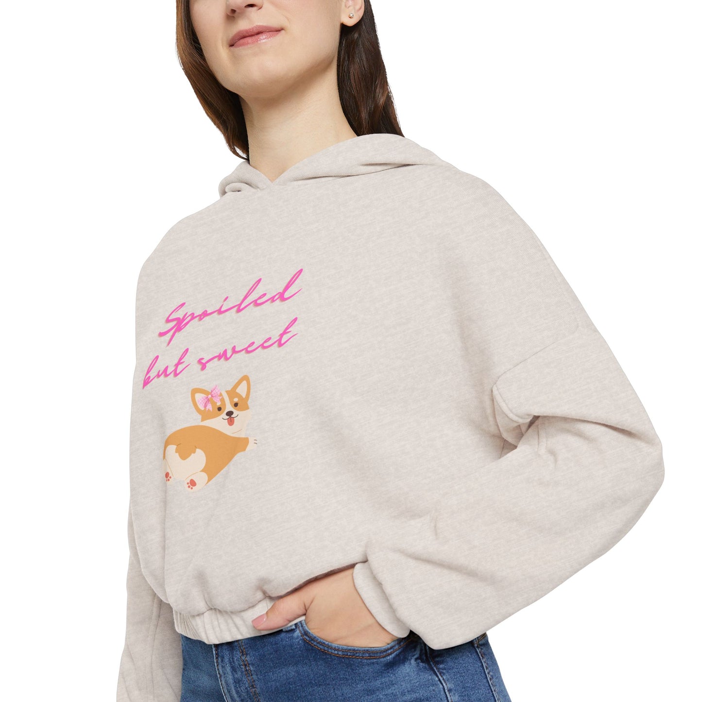 Spoiled Corgi Hoodie - Trendy Women's Cinched Bottom, Cozy Gift for Dog Lovers, Perfect for Casual Wear, Birthdays, and Holidays