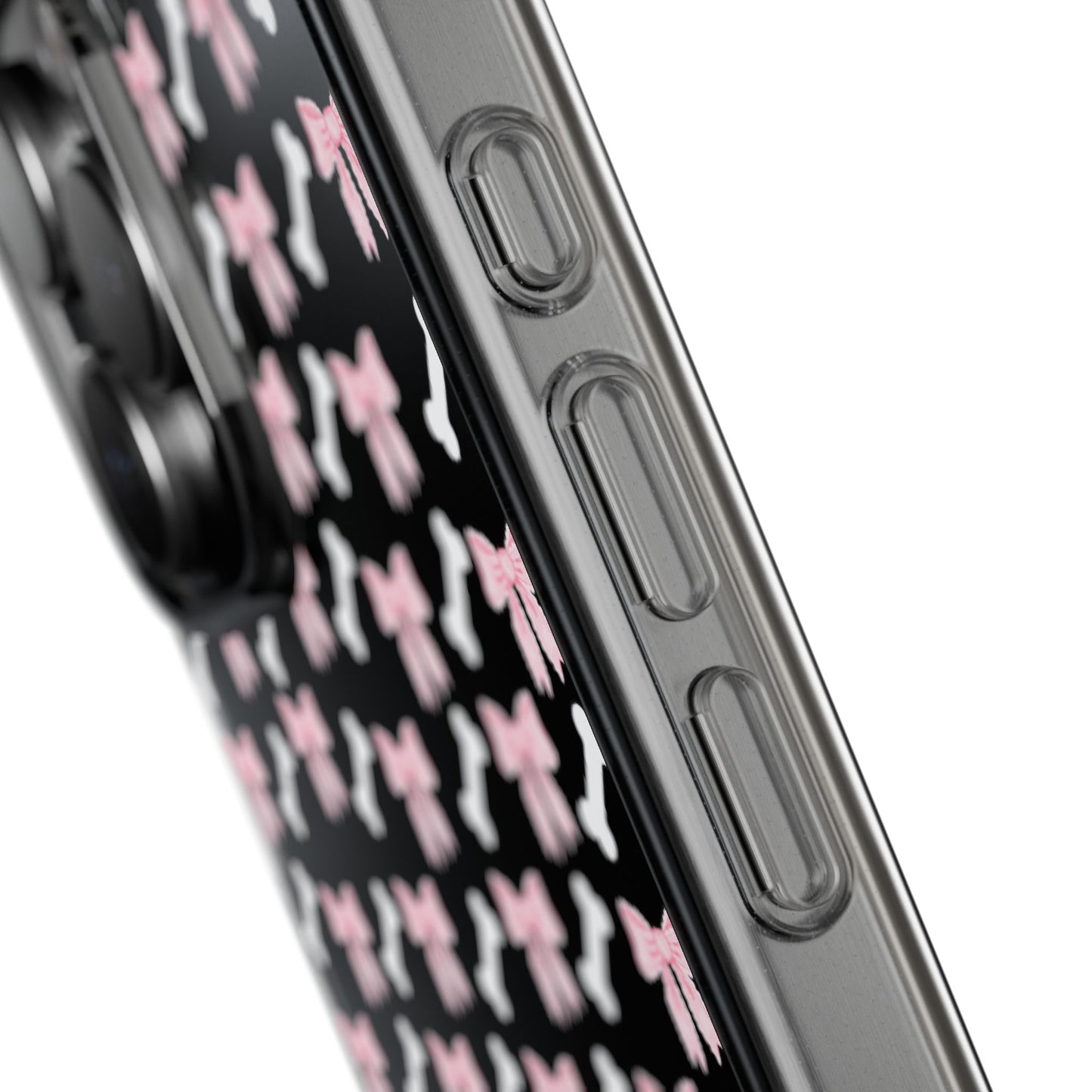 Cute Bow Pattern Clear Case for iPhone, Stylish Phone Cover, Pet Lover Gift, Dog Lover Accessory, Customizable iPhone Case